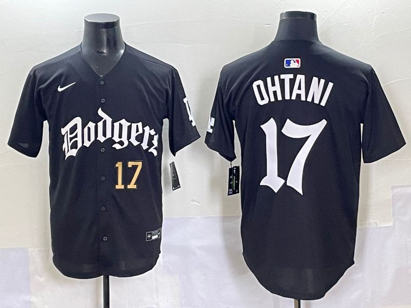 Men 2025 Los Angeles Dodgers #17 Ohtani Black Seventh generation Joint Name Nike MLB Jersey style 2->los angeles dodgers->MLB Jersey